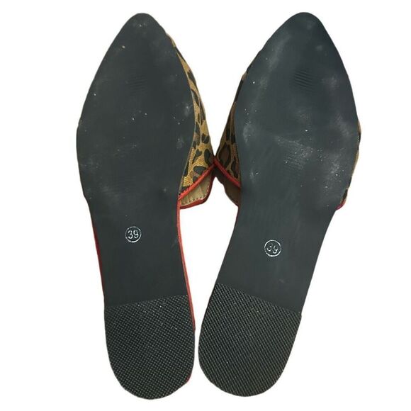 Leopard and Red Tassel Slides Sz 39/8 - Picture 4 of 6